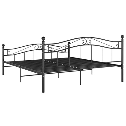 Bed Frame | Black | Powder-coated metal | 140x200 cm Mattress Size