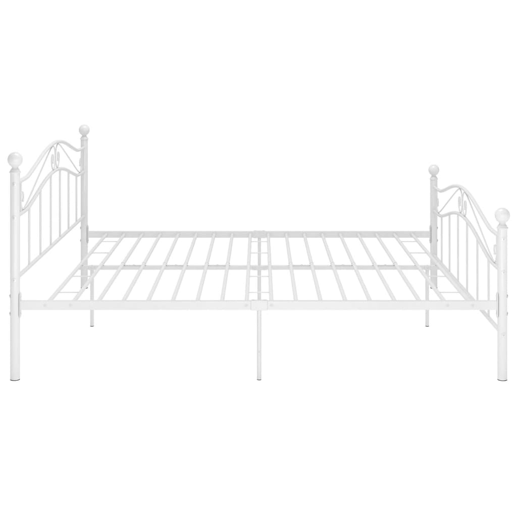Bed Frame | White | Powder-coated metal | Double | Durable | Bed Frame