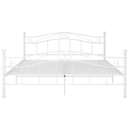 Bed Frame | White | Powder-Coated Metal | Double |  Tough | Bed Frame