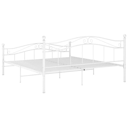 Bed Frame | White | Powder-Coated Metal | Double |  Tough | Bed Frame