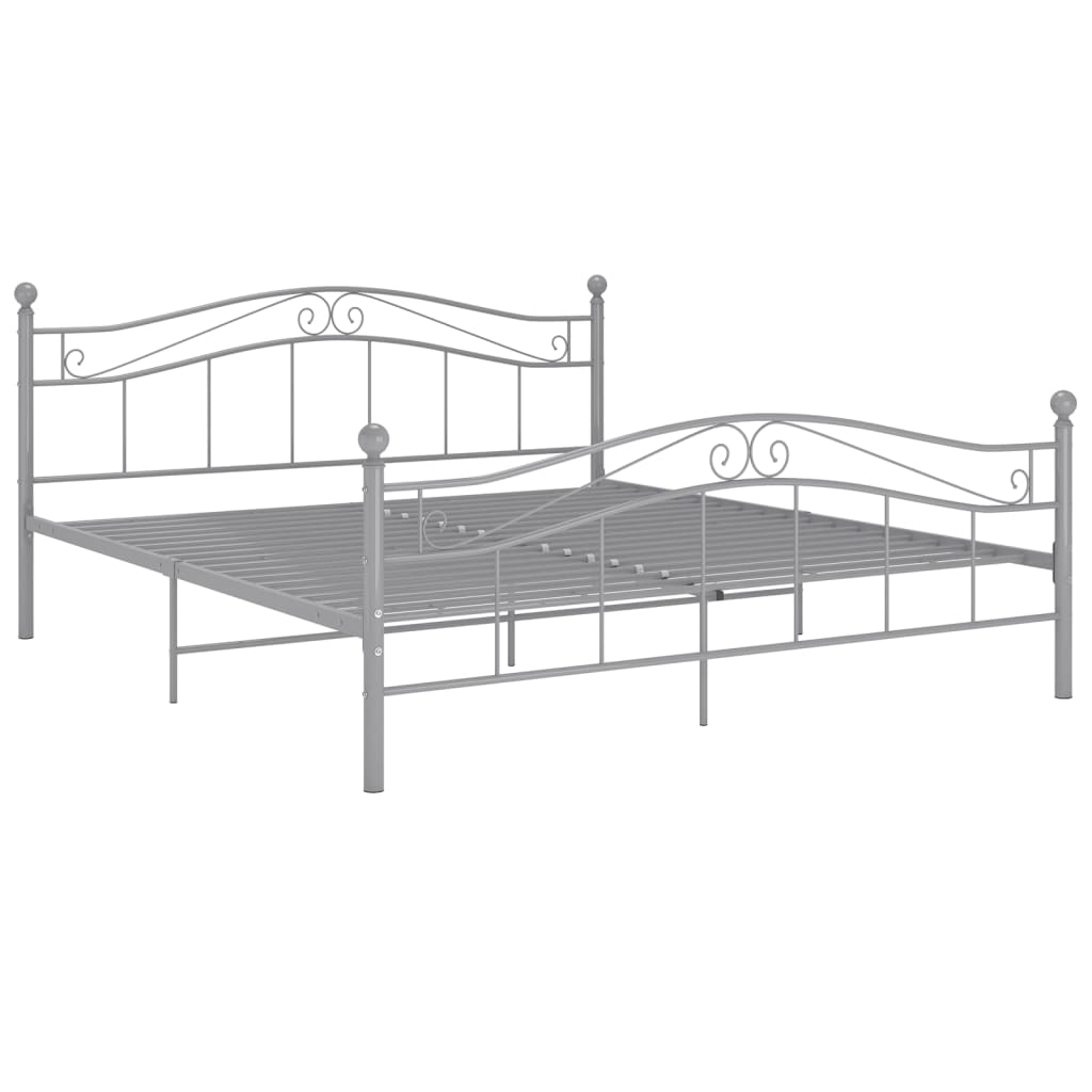 Bed Frame | Grey | Powder-coated metal | Double | Durable | Bed Frame