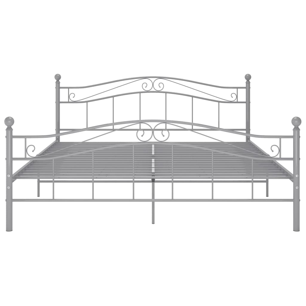 Bed Frame | Grey | Powder-coated metal | Double | Durable | Bed Frame