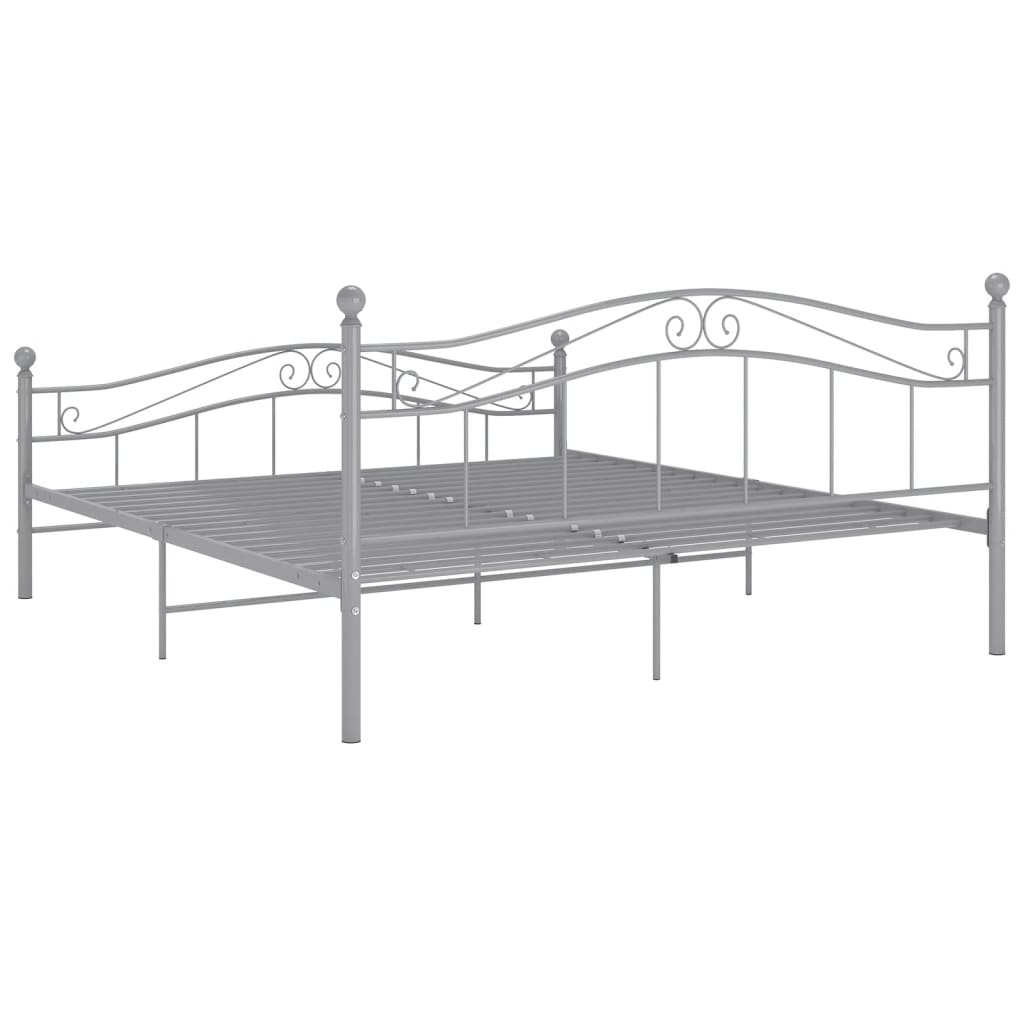 Bed Frame | Grey | Powder-coated metal | Double | Durable | Bed Frame