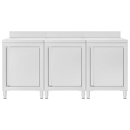 Commercial Work Table Cabinet 180x60x96 cm Stainless Steel