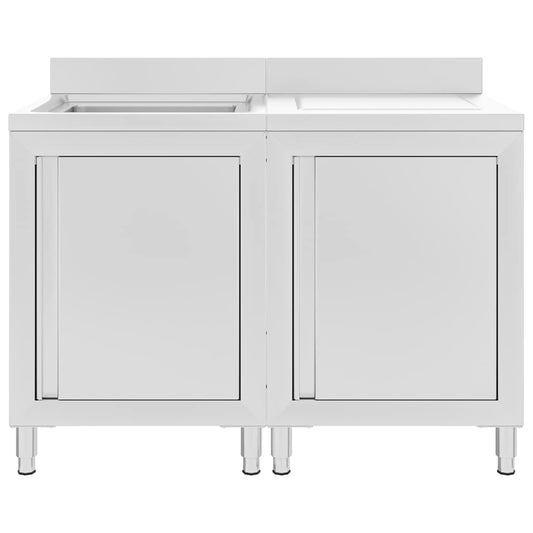 Commercial Kitchen Sink Cabinet Stainless Steel 120x60x96 cm