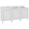 Commercial Kitchen Sink Cabinet 180x60x96 cm Stainless Steel