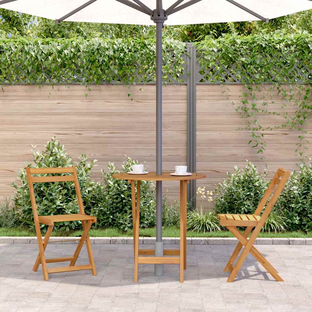Folding Patio Table 27.6" Solid Acacia Wood