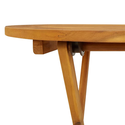 Folding Patio Table 27.6" Solid Acacia Wood