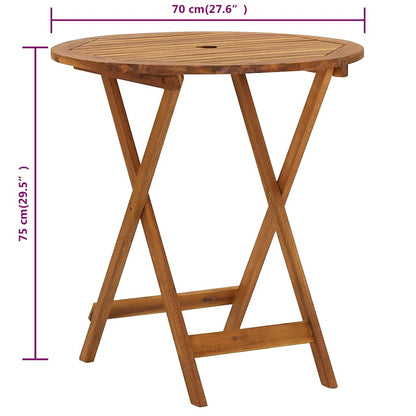 Folding Patio Table 27.6" Solid Acacia Wood