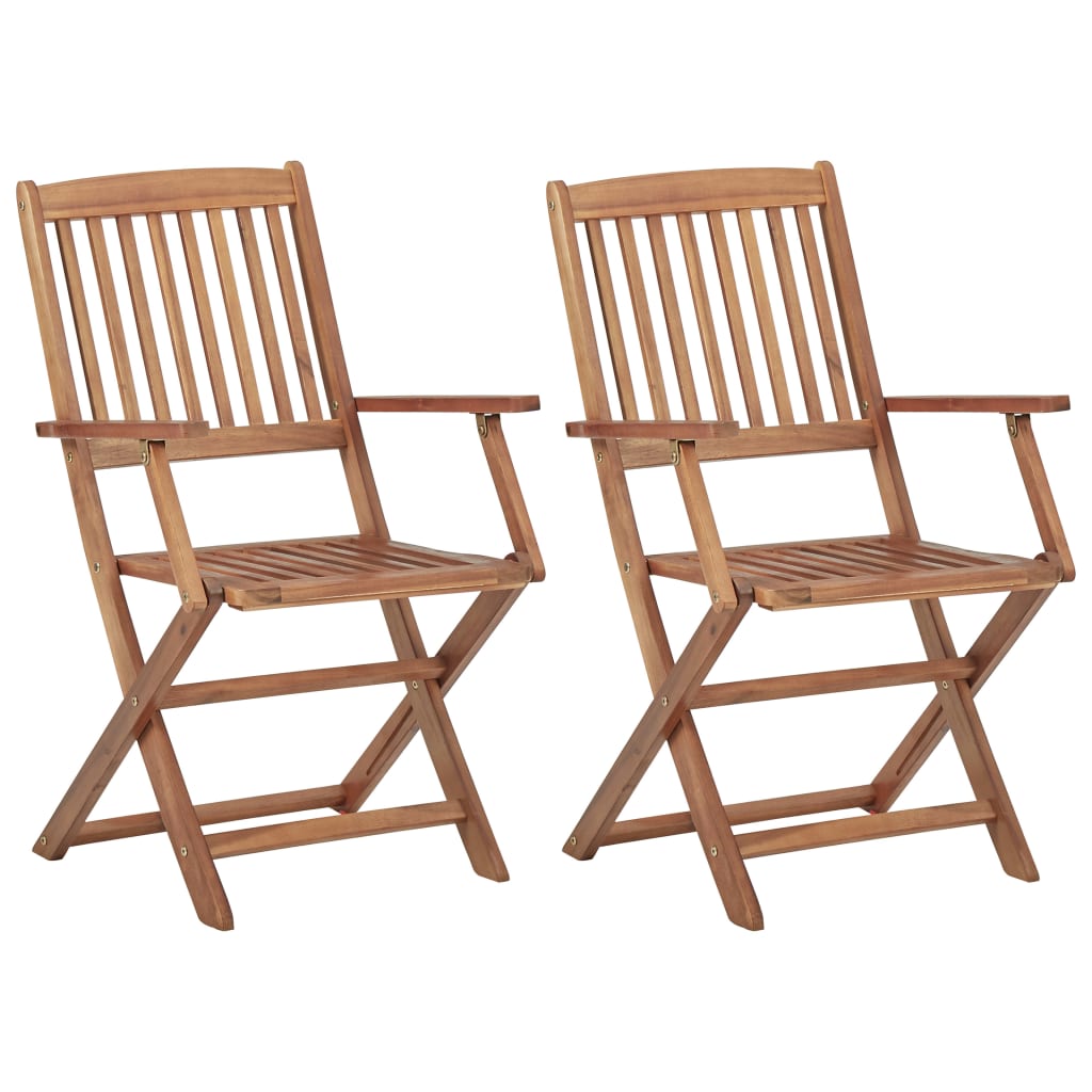 Outdoor Chair | Set of 2 | Natural Wood | Solid Acacia wood | Medium
