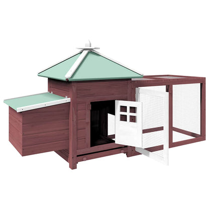 Chicken Coop Mocha Solid Firwood, Plywood, Galvanized Steel Large