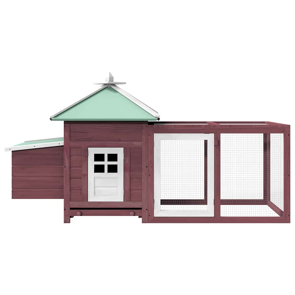 Chicken Coop Mocha Solid Firwood, Plywood, Galvanized Steel Large