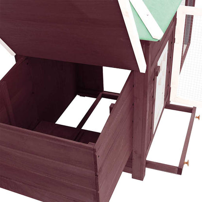 Chicken Coop Mocha Solid Firwood, Plywood, Galvanized Steel Large