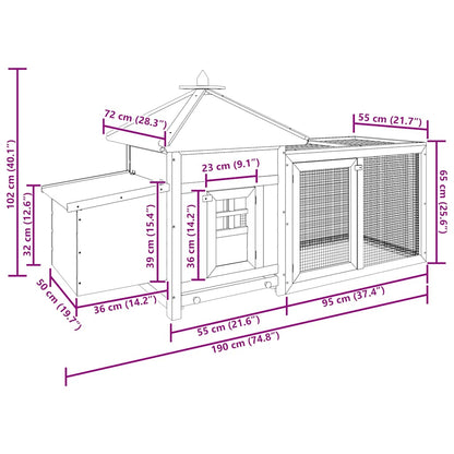 Chicken Coop Mocha Solid Firwood, Plywood, Galvanized Steel Large