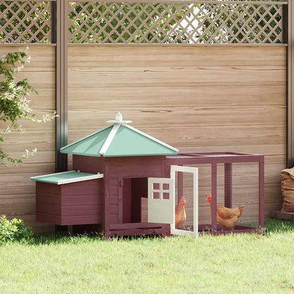 Chicken Coop Mocha Solid Firwood, Plywood, Galvanized Steel Large