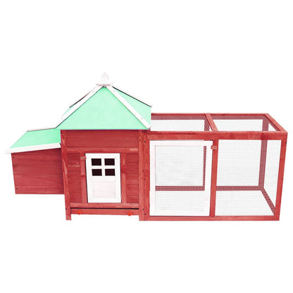Chicken Coop Red Solid firwood, plywood, galvanized steel Large