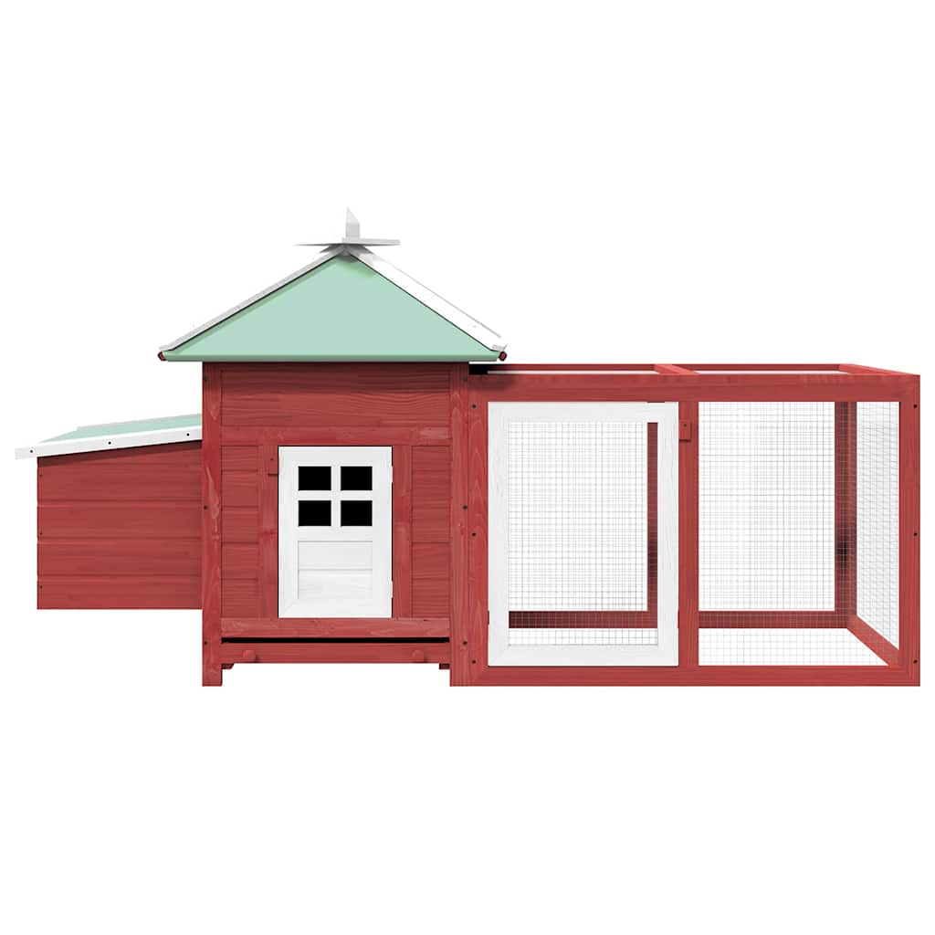 Chicken Coop Red Solid firwood, plywood, galvanized steel Large
