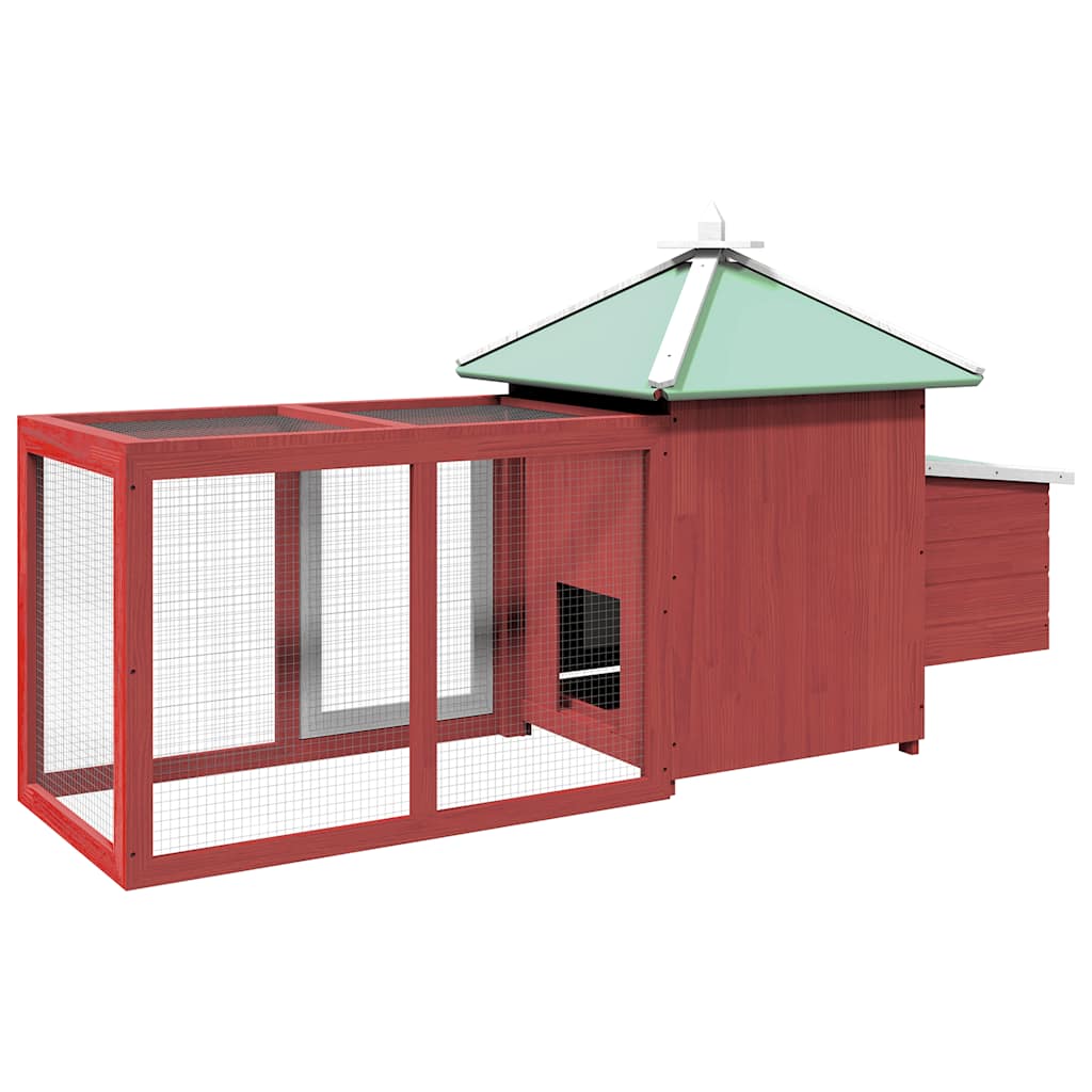 Chicken Coop Red Solid firwood, plywood, galvanized steel Large