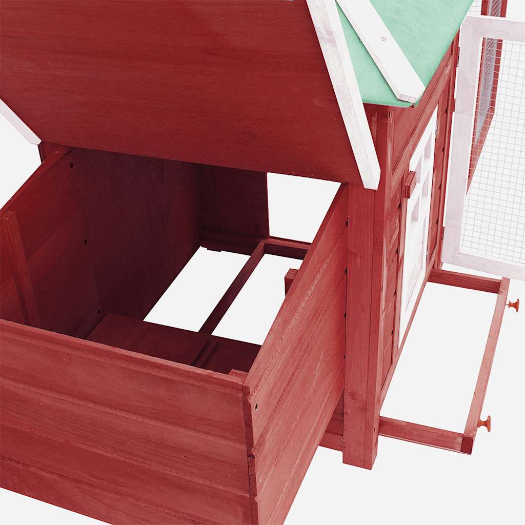 Chicken Coop Red Solid firwood, plywood, galvanized steel Large