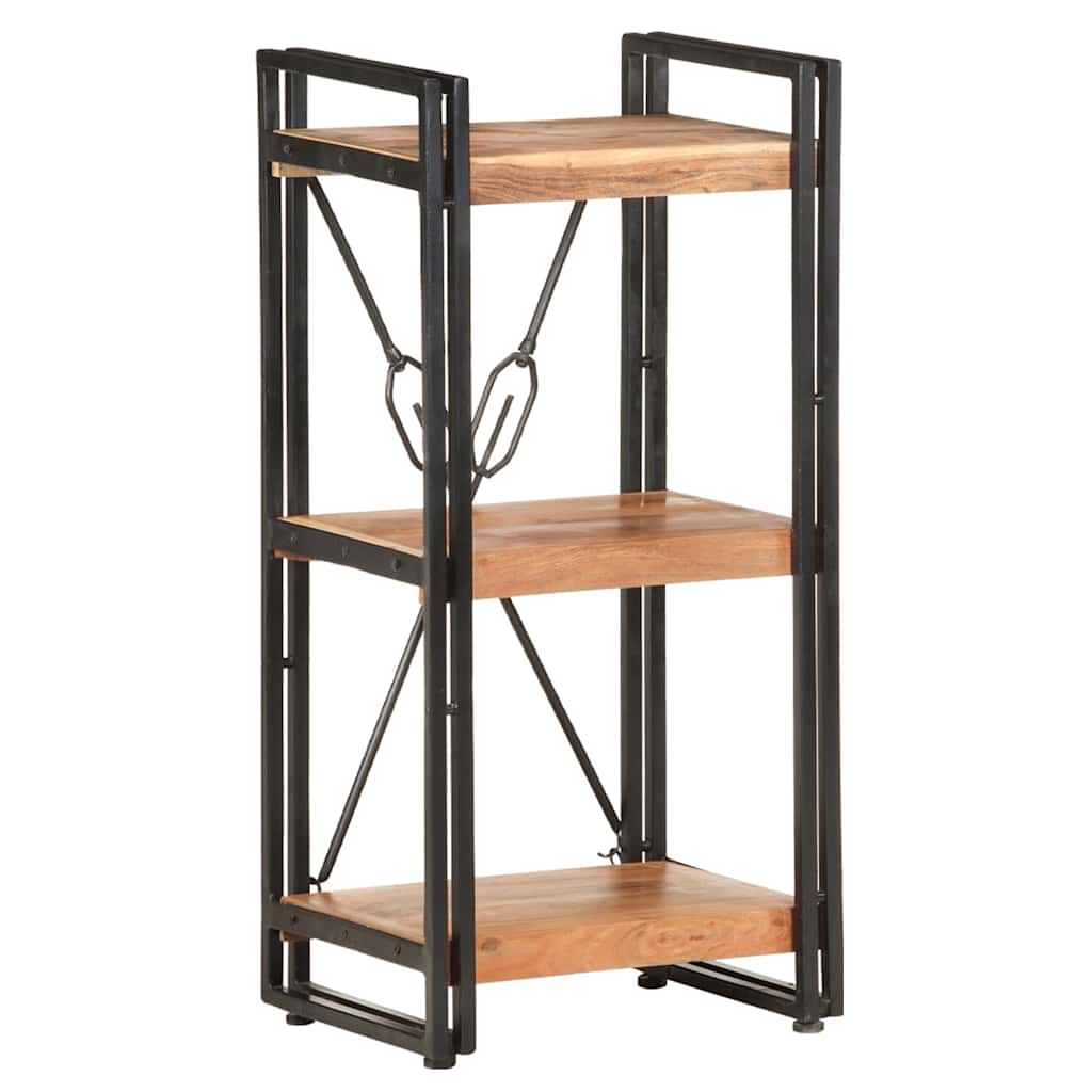 3-Tier Bookcase 15.7"x11.8"x31.5" Solid Acacia Wood