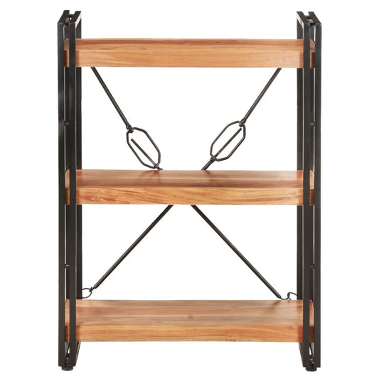 3-Tier Bookcase 60x30x80 cm Solid Acacia Wood