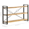 3-Tier Bookcase 140x30x80 cm Solid Mango Wood