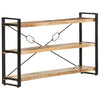 3-Tier Bookcase 140x30x80 cm Solid Mango Wood