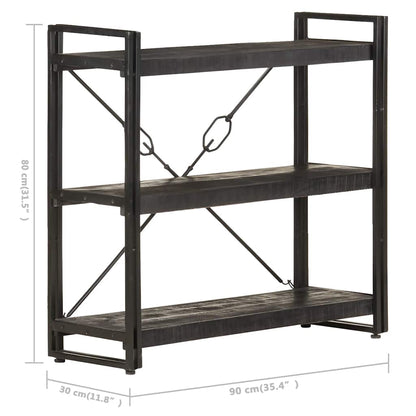 Bookcase | Black | Solid rough mango wood | Medium | Durable | Bookcase
