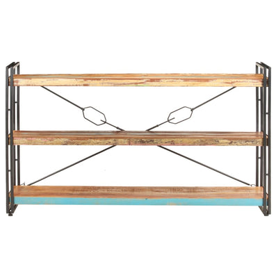 3-Tier Bookcase 140x30x80 cm Solid Reclaimed Wood