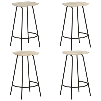 Bar Stools 4 pcs Solid Mango Wood