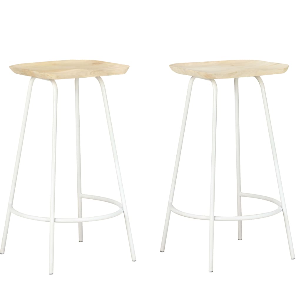 Bar Stools 2 pcs Solid Mango Wood