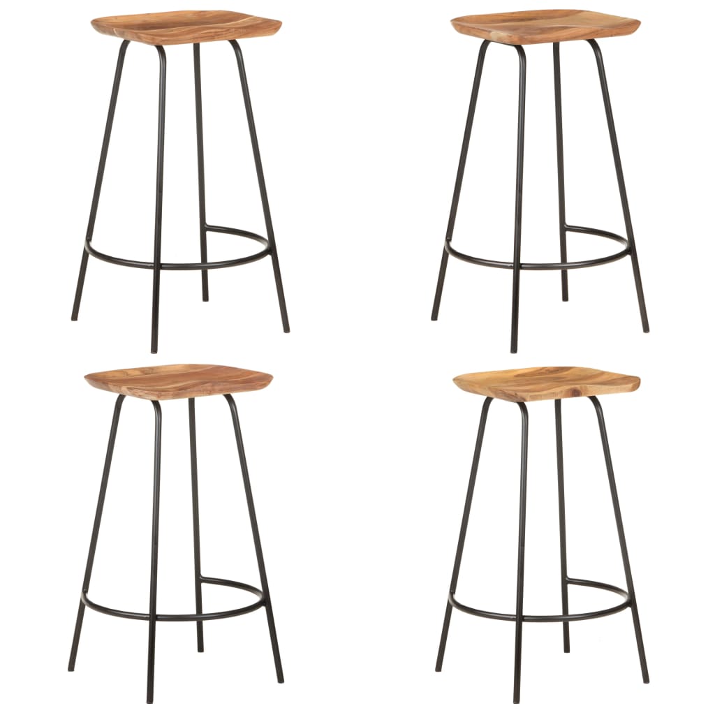 Bar Stools 4 pcs Solid Acacia Wood