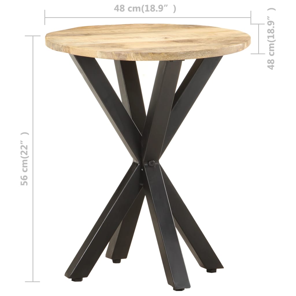 Side Table 18.9"x18.9"x22" Solid Mango Wood