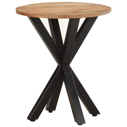 Side Table | Natural wood tones; Black legs