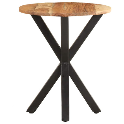 Side Table | Natural wood tones; Black legs