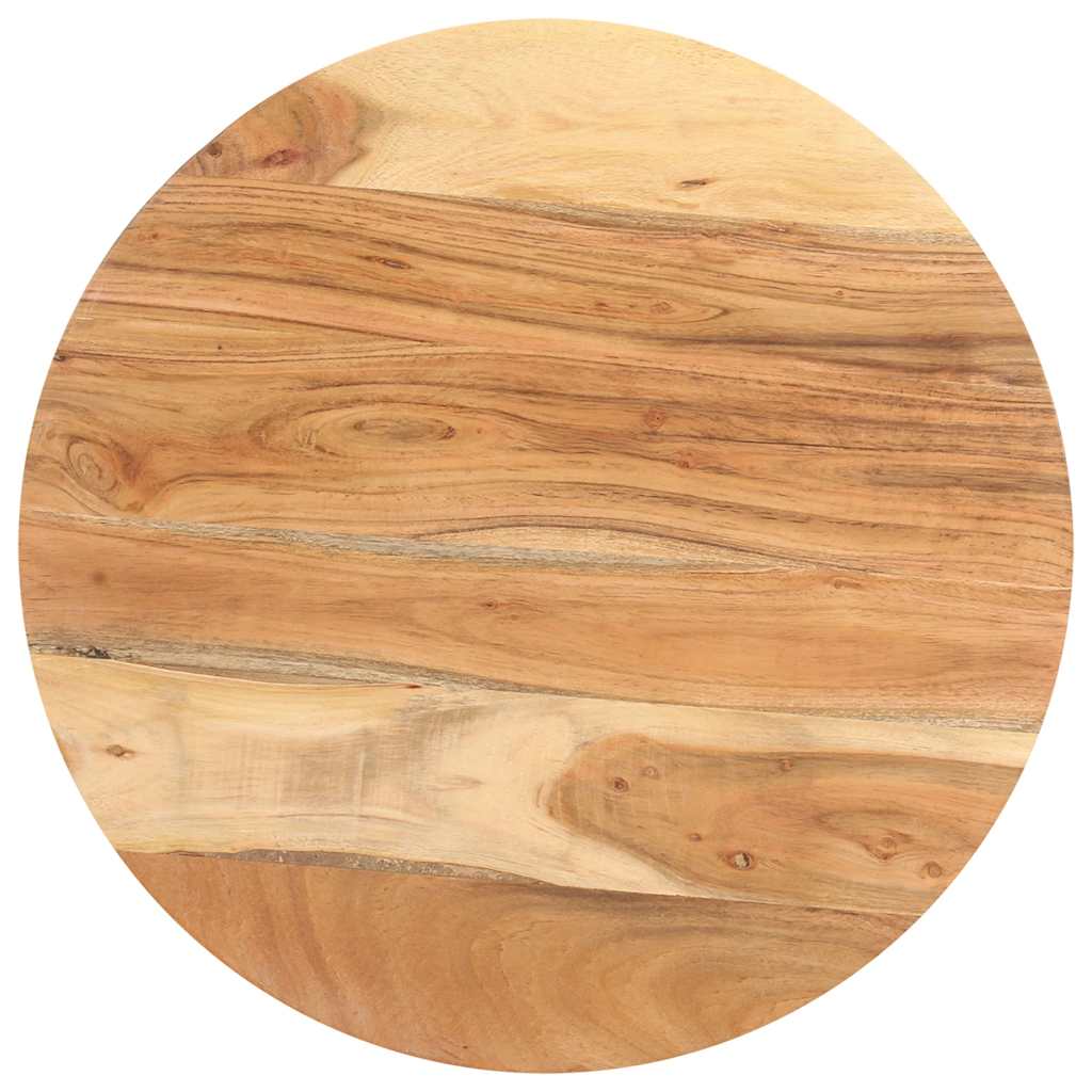 Side Table | Natural wood tones; Black legs