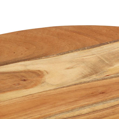 Side Table | Natural wood tones; Black legs