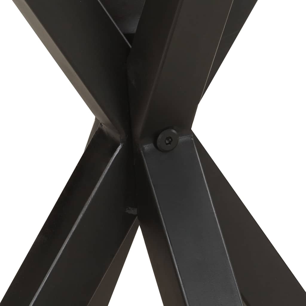 Side Table | Natural wood tones; Black legs