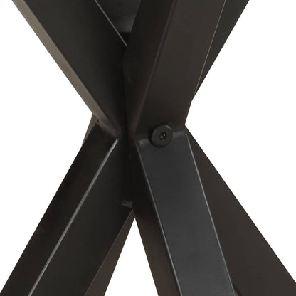 Side Table | Natural wood tones; Black legs