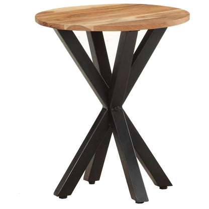 Side Table | Natural wood tones; Black legs
