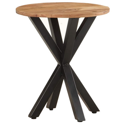 Side Table | Natural wood tones; Black legs