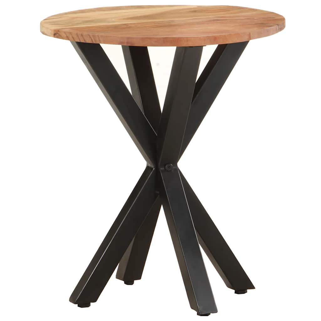 Side Table | Natural wood tones; Black legs