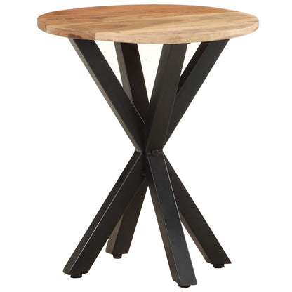 Side Table | Natural wood tones; Black legs
