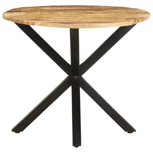Side Table Natural wood, Black Solid mango wood, Powder-coated iron