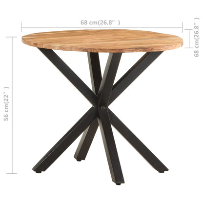 Side Table 26.8"x26.8"x22" Solid Acacia Wood