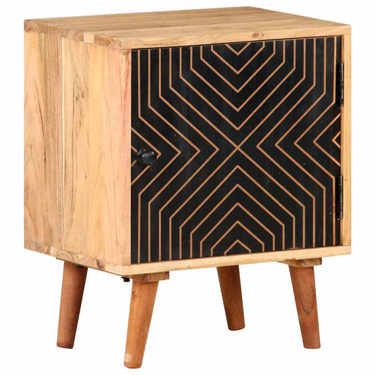 Bedside Cabinet | Natural wood and black