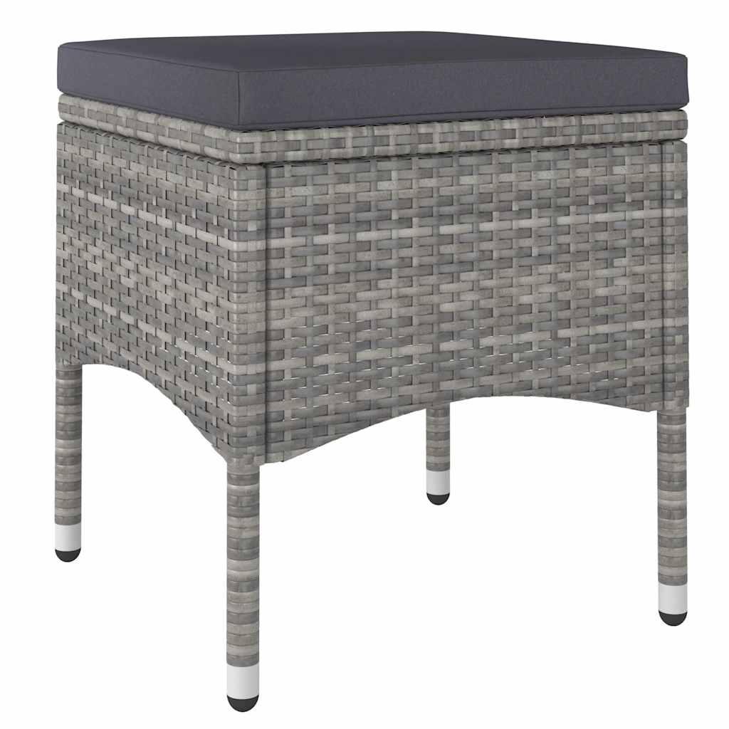 5 Piece Patio Dining Set Poly Rattan & Solid Acacia Wood Gray