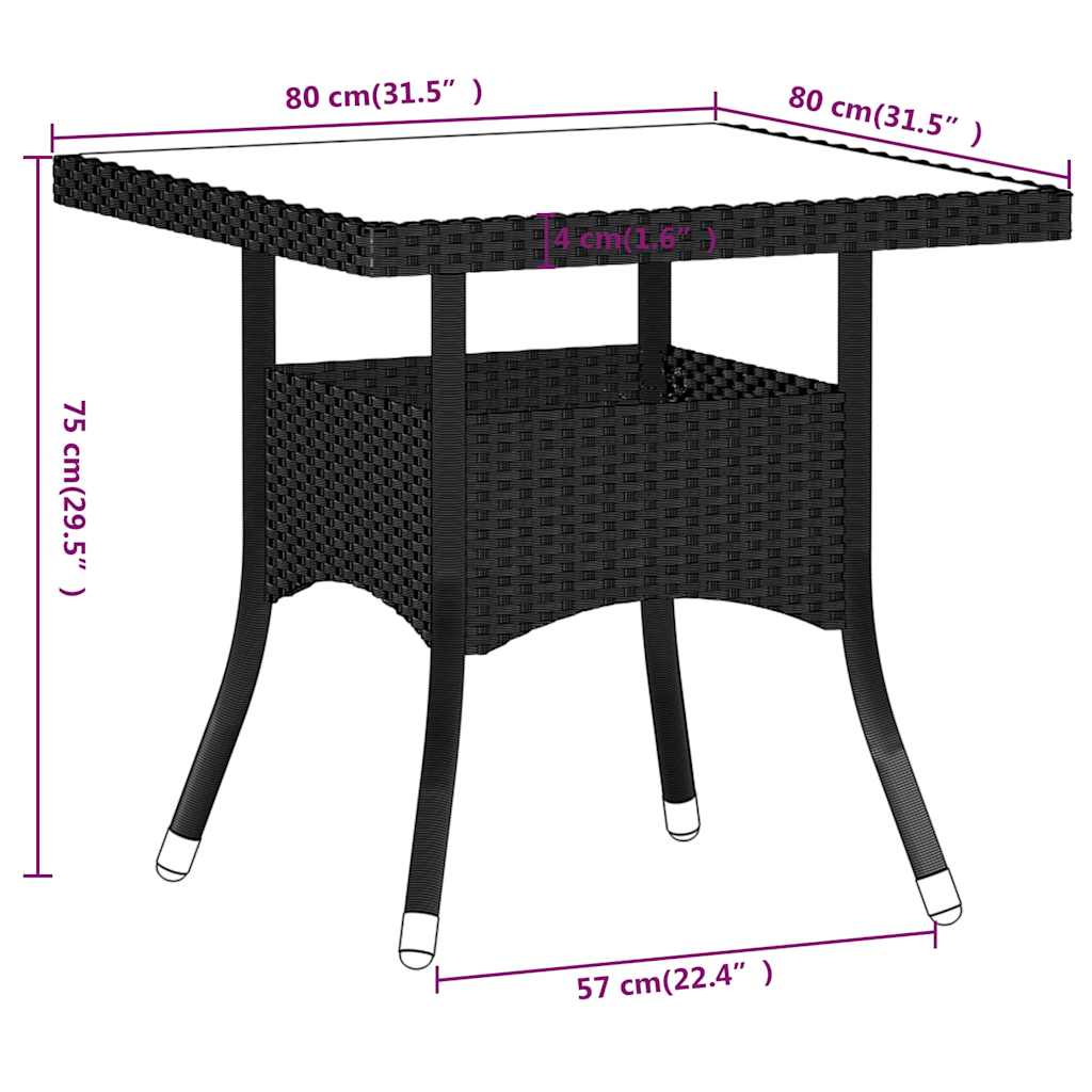5 Piece Patio Dining Set Poly Rattan & Solid Acacia Wood Gray