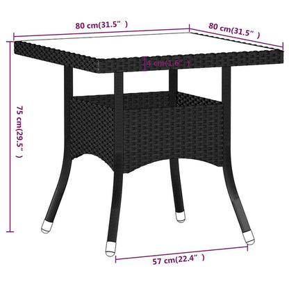 5 Piece Patio Dining Set Poly Rattan & Solid Acacia Wood Gray