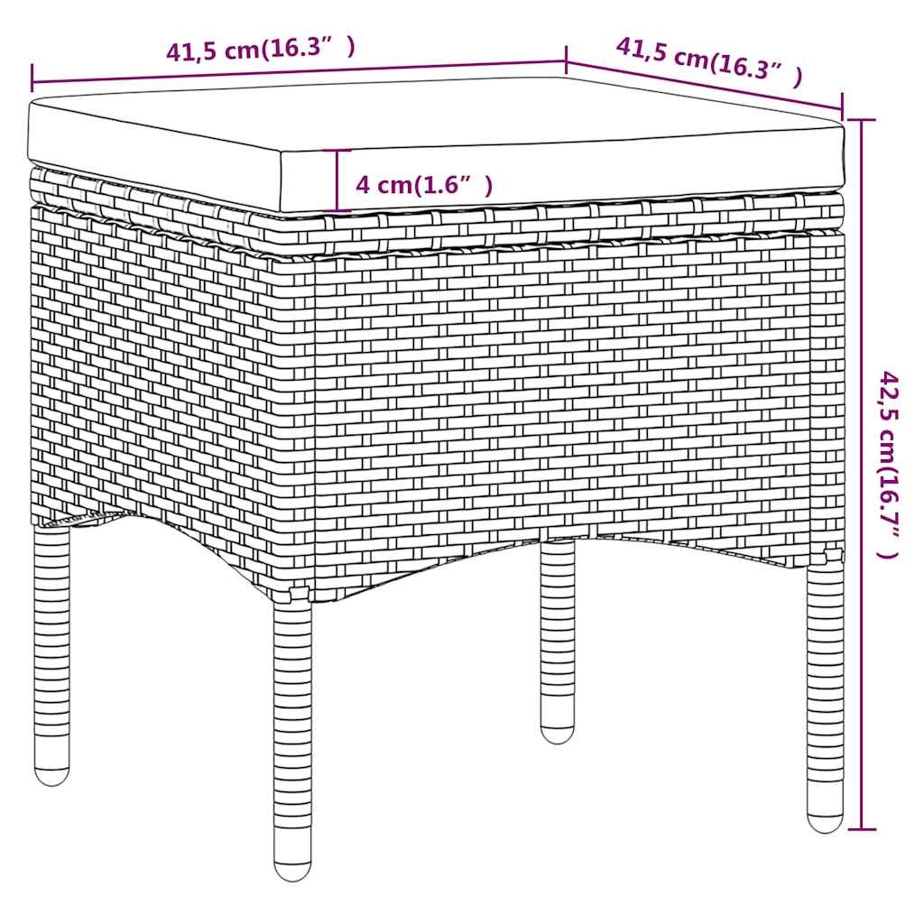 5 Piece Patio Dining Set Poly Rattan & Solid Acacia Wood Gray